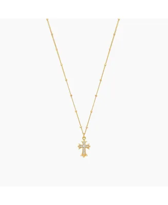 Bearfruit Jewelry Sterling Silver 18k Gold Plated Isla Cross Necklace