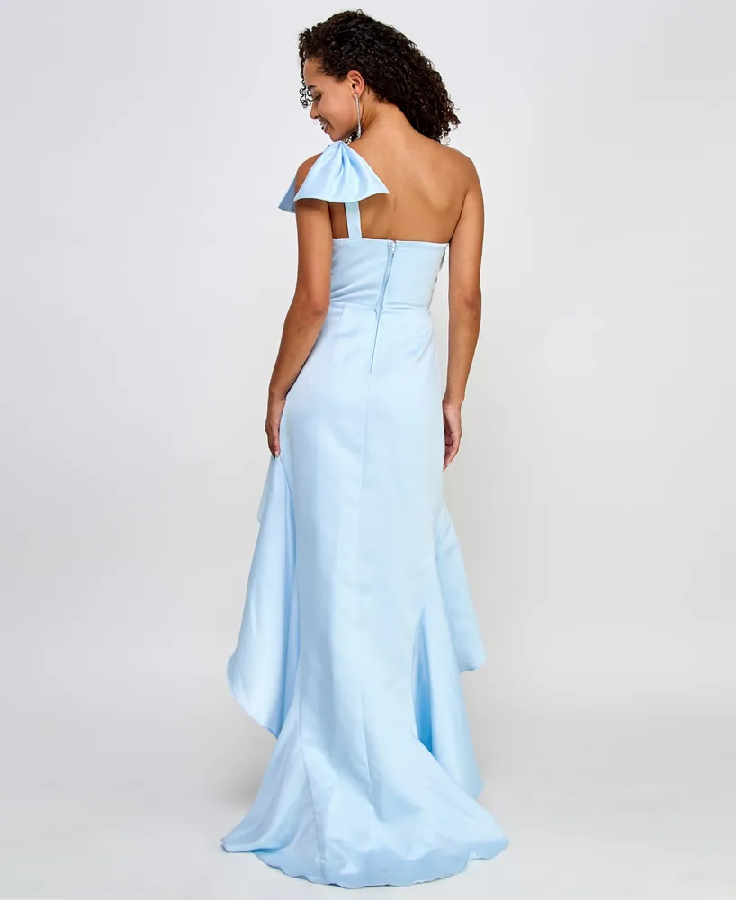 City Studios Juniors' One-Shoulder High-Low Ball Gown, Created for Macy's