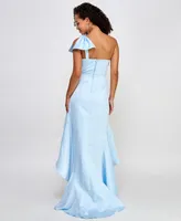 City Studios Juniors' One-Shoulder High-Low Ball Gown, Created for Macy's