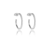 Silver Cubic Zirconia Hoop Earrings