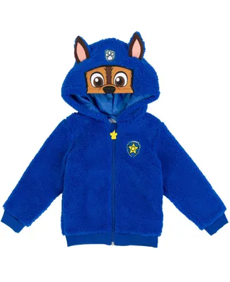 Paw Patrol Chase Cozy Faux Shearling Boy's Zip Up Cosplay Hoodie Toddler