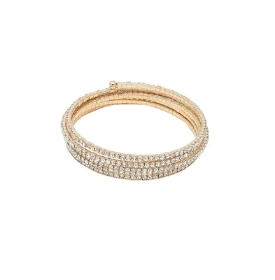 Sohi Women's Gold Embellished Swirl Bracelet