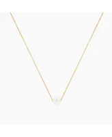 Bearfruit Jewelry Sterling Silver 18k Gold Plated Abby Single Cultured Pearl Necklace, 14"-16"