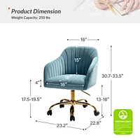 Velvet Home Office Desk Chair Height Adjustable