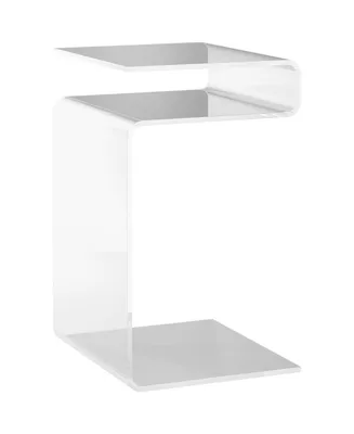Homcom Clear Acrylic Side Table 2-Tier S-Shaped End Table for Living Room
