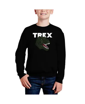 T-Rex Head - Big Boy's Word Art Crewneck Sweatshirt