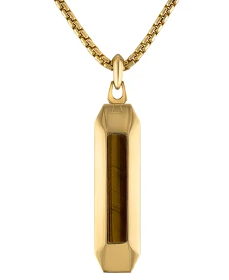 Bulova Stainless Steel Gemstone Pendant Necklace, 24" + 2" extender