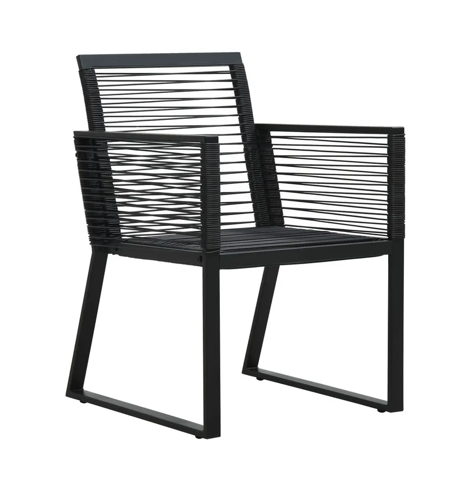 Patio Chairs 2 pcs Black Pvc Rattan