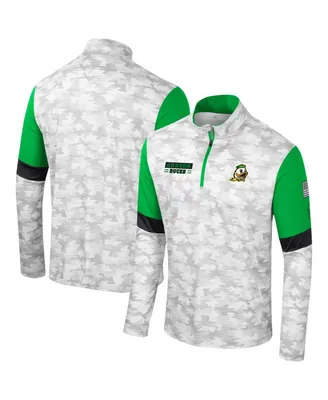 Men's Colosseum Camo Oregon Ducks Oht Military-Inspired Appreciation Tomahawk Quarter-Zip Windshirt