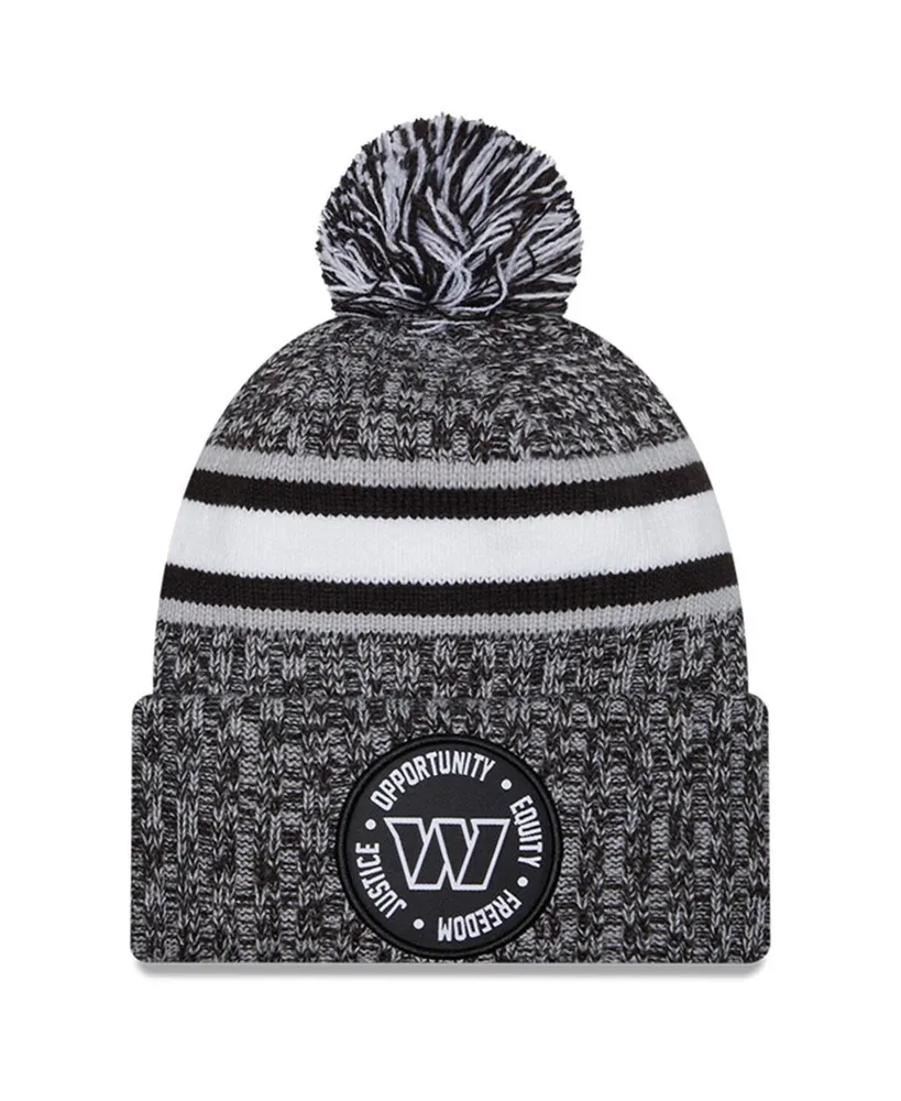 Men's New Era Heather Black Washington Commanders 2023 Inspire Change Cuffed Knit Hat with Pom