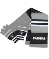 Women's Wear by Erin Andrews Las Vegas Raiders Stripe Glove and Scarf Set