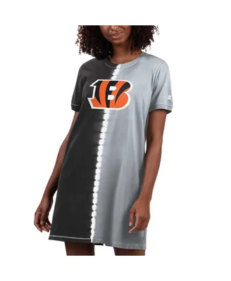 Women's Starter Black Cincinnati Bengals Ace Tie-Dye T-shirt Dress