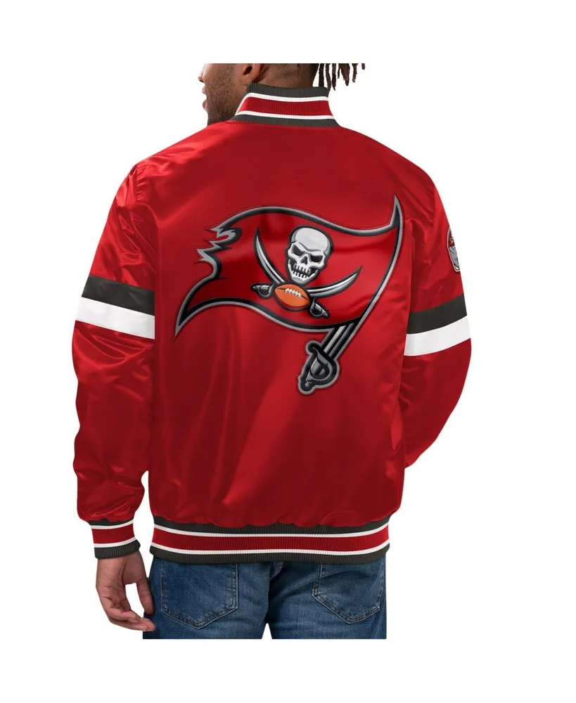 Men's Starter Red Tampa Bay Buccaneers Home Game Satin Full-Snap Varsity Jacket