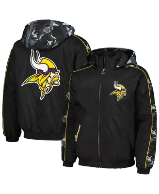 Men's Starter Black Minnesota Vikings Thursday Night Gridiron Full-Zip Hoodie Jacket