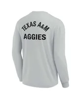 Men's and Women's Fanatics Signature Gray Texas A&M Aggies Super Soft Long Sleeve T-shirt