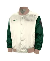 Men's Nike Cream Boston Celtics 2023/24 City Edition Courtside Premier Full-Snap Bomber Jacket