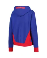 Women's Starter Blue New York Rangers Wishbone Half-Zip Hoodie