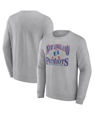 Men's Fanatics Heathered Charcoal Distressed New England Patriots Playability Pullover Sweatshirt