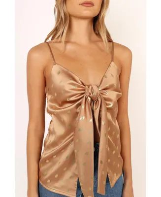 Women's Leif Tie Front Cami - Bronze/Gold