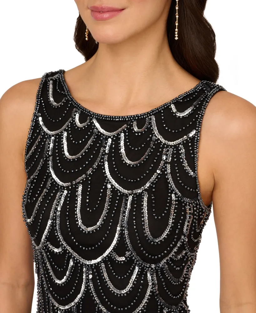 Adrianna Papell Women's Embellished Scalloped Dress