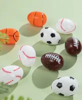 Glitzhome 48 Pack 2.25" H Easter Plastic Fillable Sports Eggs, 12 of Each Basketball, Football, Baseball, Soccer