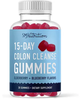 SMNutrition Colon Cleanse & Detox Gummies | Occasional Constipation & Bloating Relief | Fast Acting Cleanser & Debloat for Women and Men with Triphala