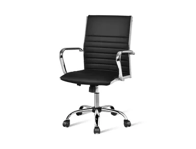 High Back Ribbed Office Chair with Armrests
