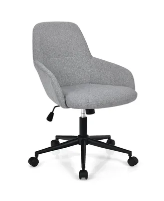 Fabric Home Office Chair with Rocking Backres-Grey