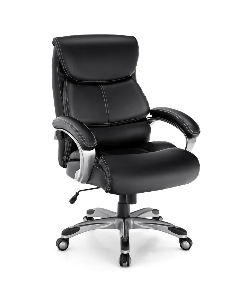 Slickblue Adjustable Executive Office Recliner Chair with High Back and Lumbar  Support-Black