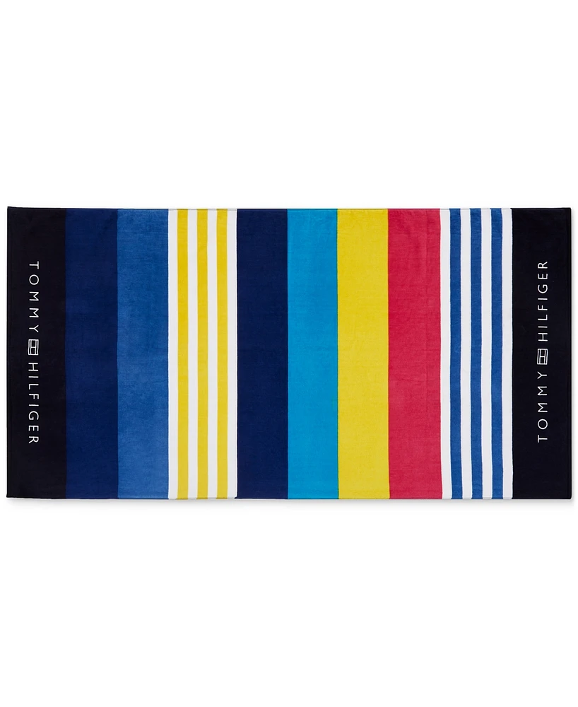 Tommy Hilfiger Sunblock Stripe Beach Towel, 36" x 70"