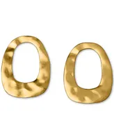 Oma The Label 18k Gold-Plated Hammered Front-Facing Hoop Earrings