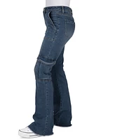 Indigo Rein Juniors' High-Rise Flare-Leg Cargo Jeans