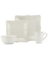 Lenox Dinnerware, French Perle Bead White Square 4 Piece Place Setting