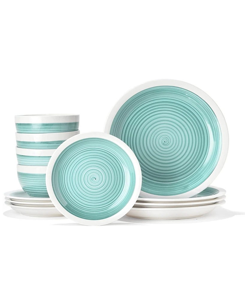 American Atelier Spiral 12-Pc Dinnerware Set, Service for 4