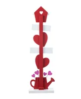 Glitzhome 35.75" H Valentine's Wooden Heart Love House Porch Decor