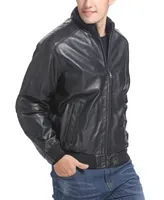 Bgsd Men City Leather Bomber Jacket