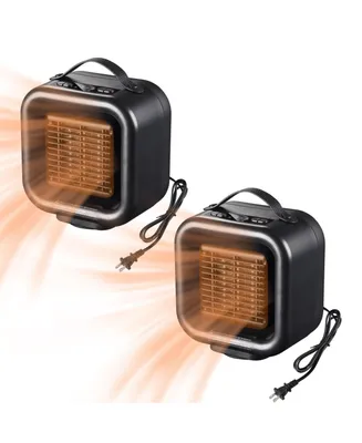 Pack 1000W Mini Ptc Oscillating Ceramic Heater Fan Warm Cool Overheat Protect