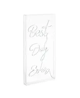 Jonathan Y Best Day Ever Contemporary Glam Acrylic Box Usb Operated Led Neon Light