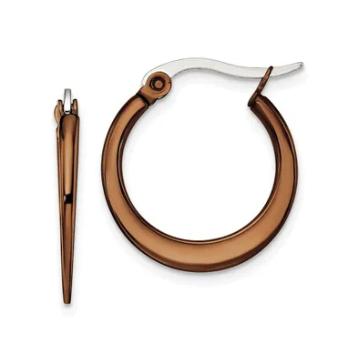 Chisel Stainless Steel Polished plated Tapered Hoop Earrings