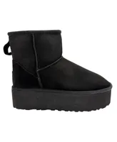 Women's Half Shearling Boots, Black