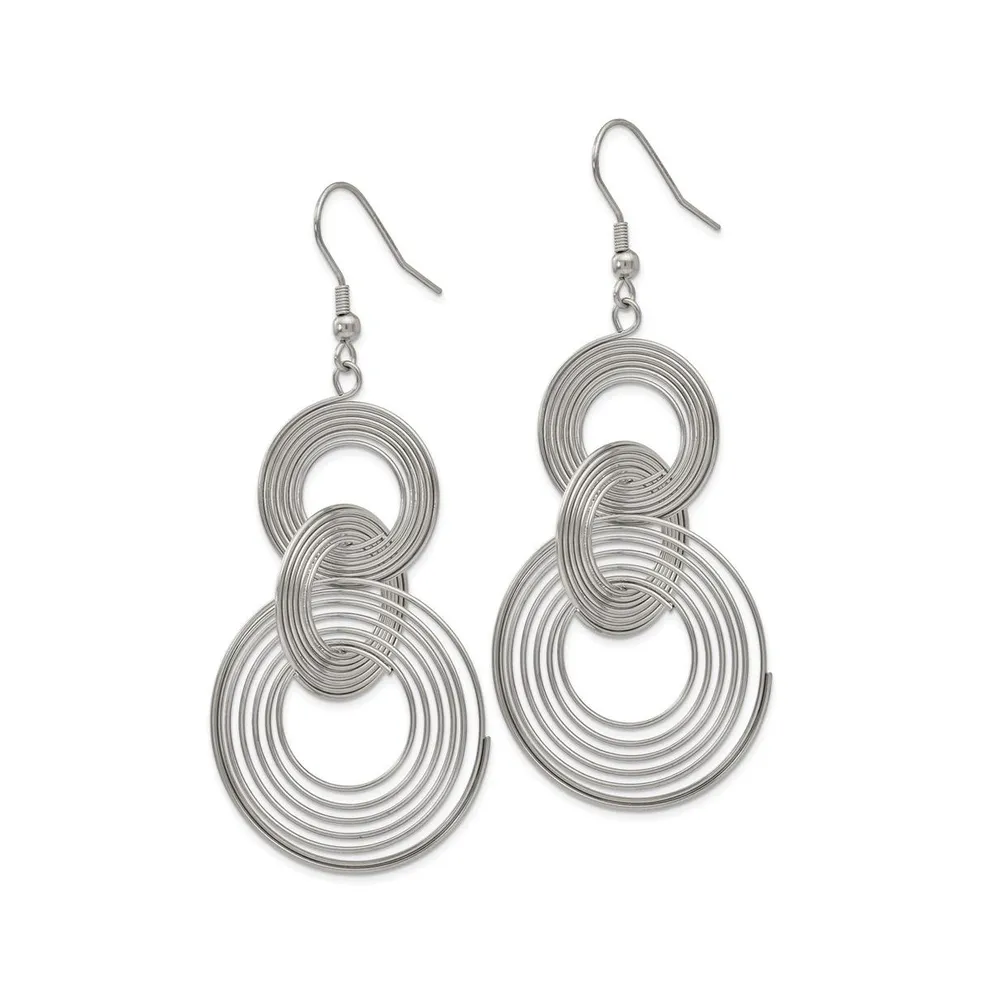 Chisel Stainless Steel Polished Multiple Circle Dangle Earrings