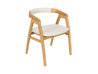 Leisure Bamboo Dining Chair with Curved Back and Anti-slip Foot Pads-Natural