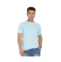 Campus Sutra Men's Icy Blue Basic Regular Fit T-Shirt