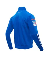 Men's Pro Standard Blue New York Rangers Classic Chenille Full-Zip Track Jacket