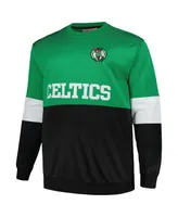 Men's Fanatics Kelly Green, Black Boston Celtics Big and Tall Split Pullover Sweatshirt