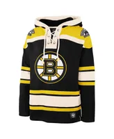 Men's '47 Brand Black Boston Bruins Big and Tall Superior Lacer Pullover Hoodie