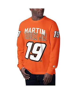 Men's Starter Orange Martin Truex Jr Clutch Hit Graphic Long Sleeve T-shirt