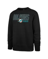 Men's '47 Brand Black Miami Dolphins Locked In Headline Pullover Sweatshirt