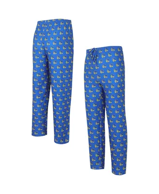 Men's Concepts Sport Royal Golden State Warriors Allover Logo Print Gauge Sleep Pants