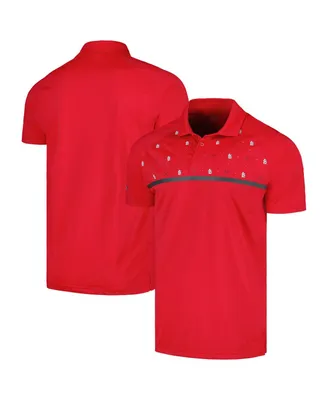Men's LevelWear Red St. Louis Cardinals Sector Batter Up Raglan Polo Shirt